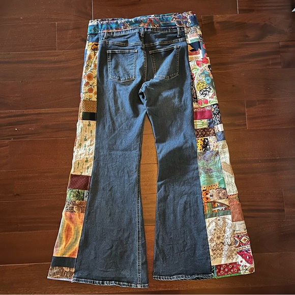 Harper jeans bellbottom patchwork phish llama donuts hippie shakedown patchpixie - Picture 10 of 11